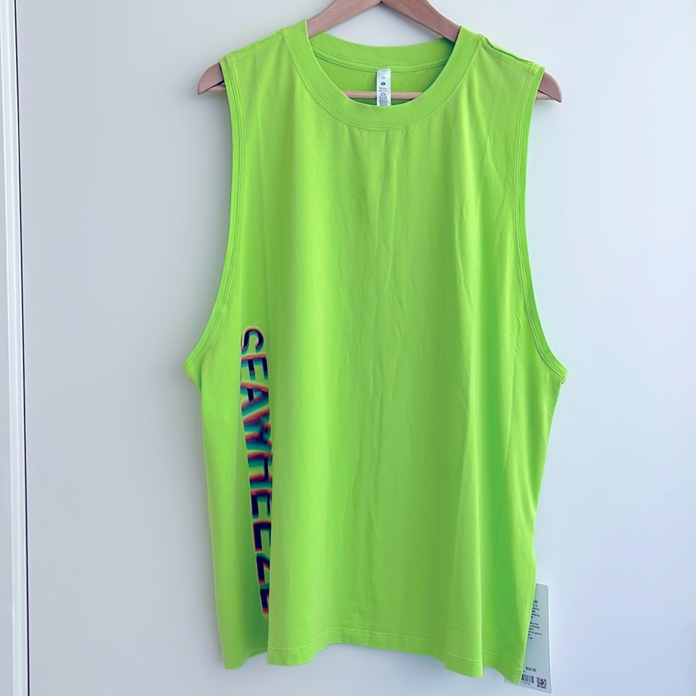 lululemon Athletica Seawheeze All Yours Tank Lime Green 12 NEW